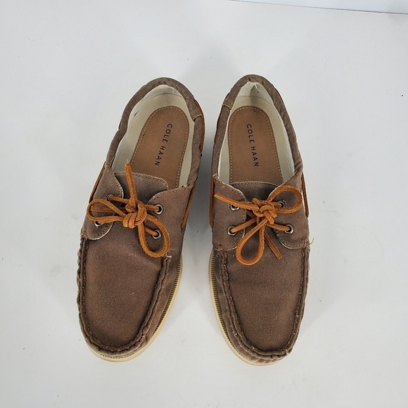 Cole Haan Mens Canvas Slip-on Boat Shoes Size 8.5 M Brown C14475 C15 - Picture 13 of 13